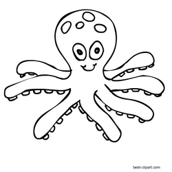 Cute Octopus Coloring Page - Free Printable for Kids