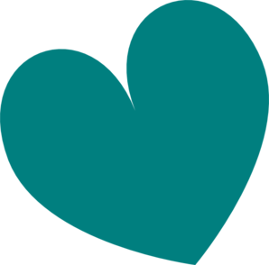 Teal heart icon on transparent background, symbolizing love, care, or health.