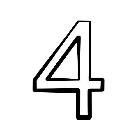 Bold black outlined numeral 4 on a white background, clean vector-style illustration.