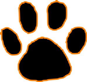 Paw Print Logo - Bold Black and Orange Animal Symbol