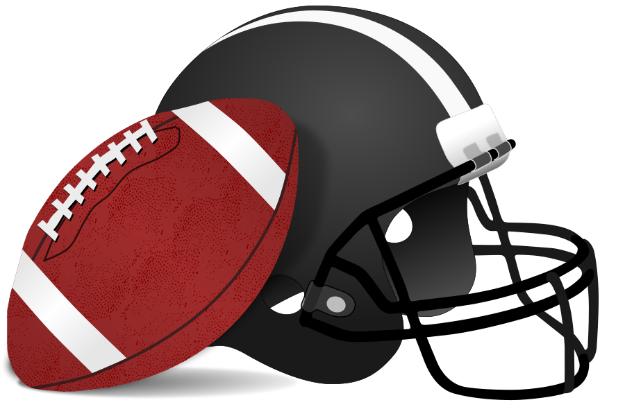 American Football Helmet and Ball - Iconic Sports Gear Visual