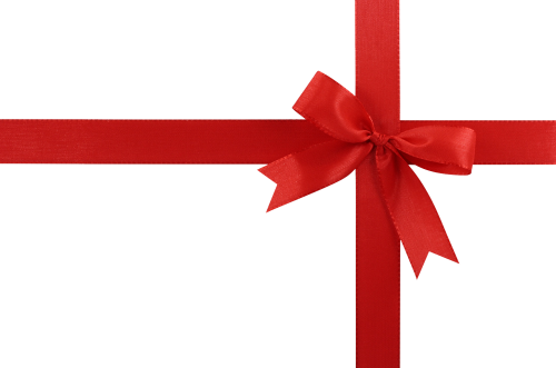 Red Ribbon Bow Gift Image - Elegant Holiday & Celebration Decor