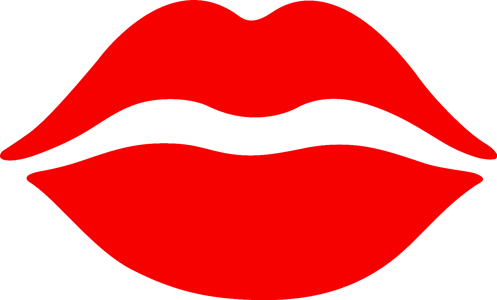 Vibrant red stylized lips icon with white gap, symbolizing speech, beauty, or romance.