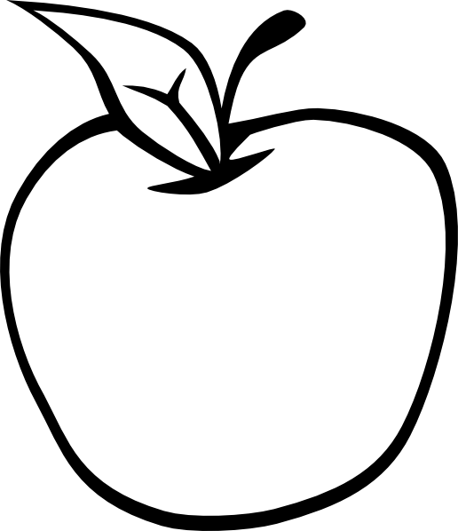 Apple Illustration - Clean Line Art for Educational and Design Use