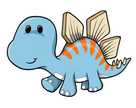 Friendly Cartoon Stegosaurus Dinosaur Illustration for Kids & Education