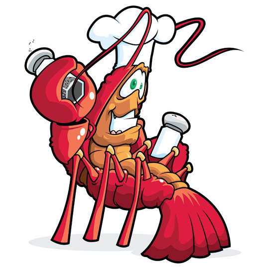Chef Lobster Cartoon - Fun Seafood Cooking Illustration