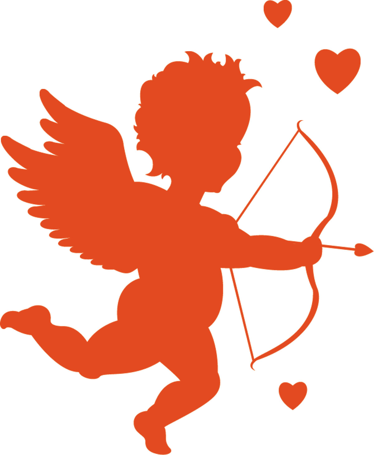 Cupid Silhouette Clipart - Free Valentine’s Day Vector Image