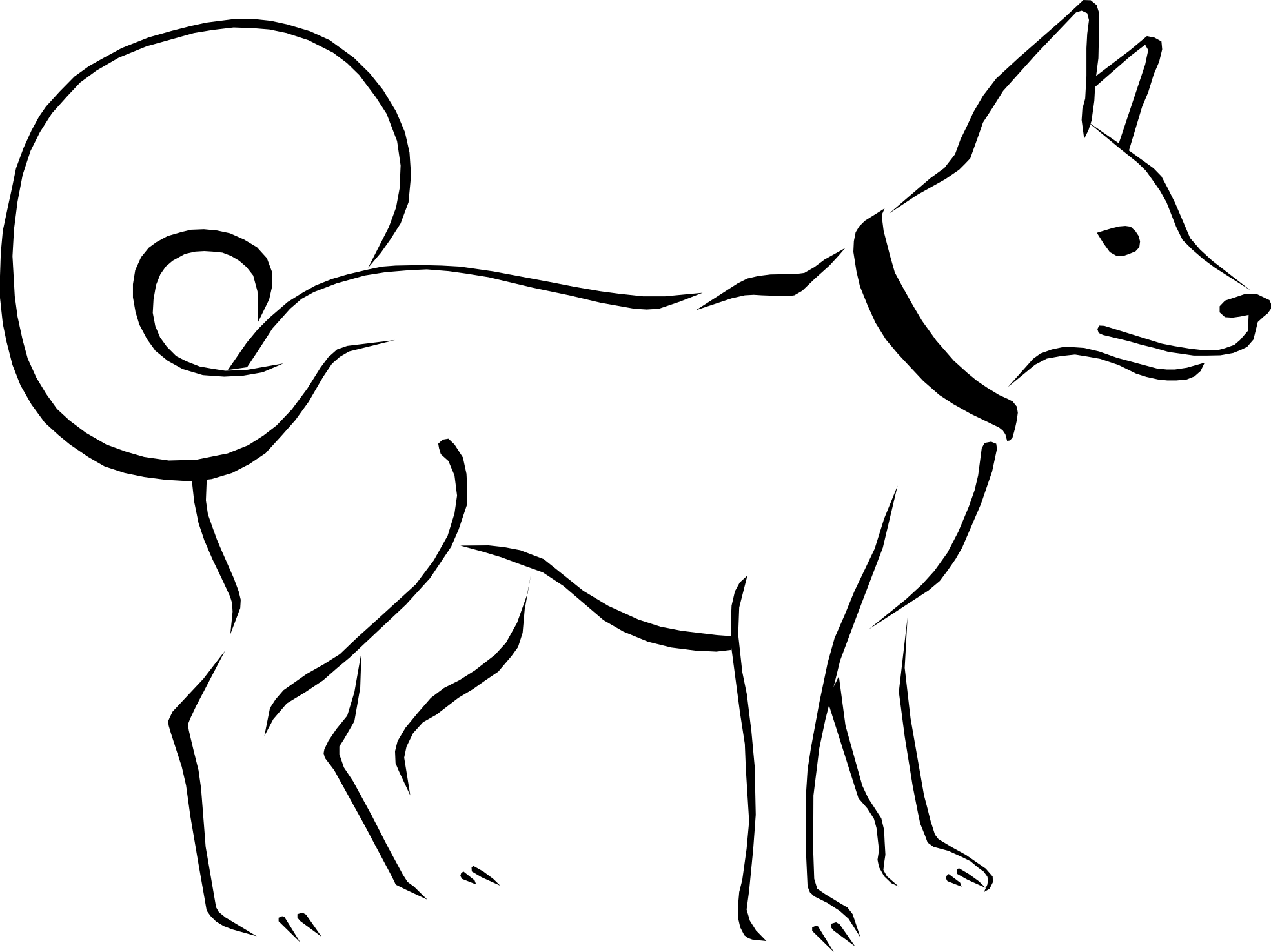 Simple Dog Illustration - Clean Line Art for Web & Print Use