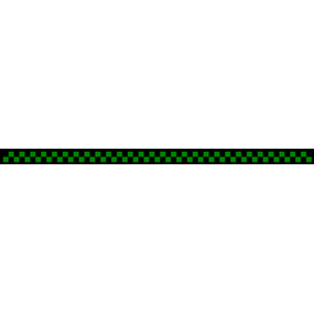 A horizontal green-and-black checkered racing stripe on a white background.