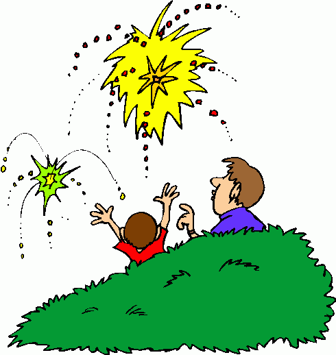 Family Fireworks Viewing - Joyful Outdoor Celebration Scene