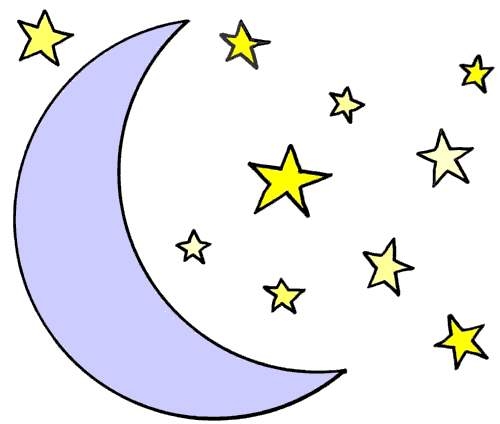 Crescent Moon and Stars Illustration - Free Clipart for Night Themes