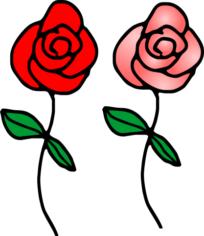 Clip Art Roses - Red and Pink Floral Illustration for Design Projects