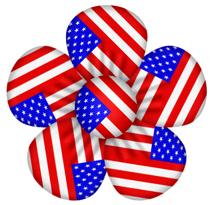 Patriotic American Flag Flower Graphic - Free Download & Usage