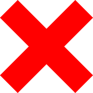 Red X Symbol - Error, Cancel, or Prohibition Icon