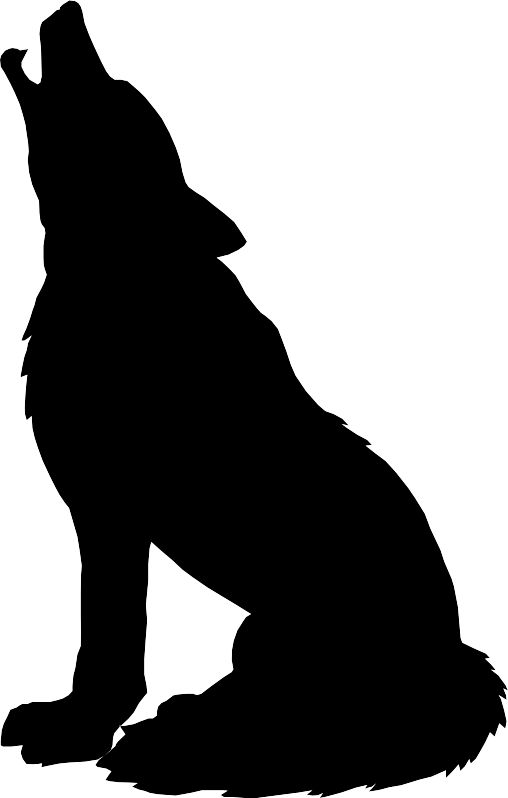 Howling Wolf Silhouette - Free Vector Clipart for Wildlife Design