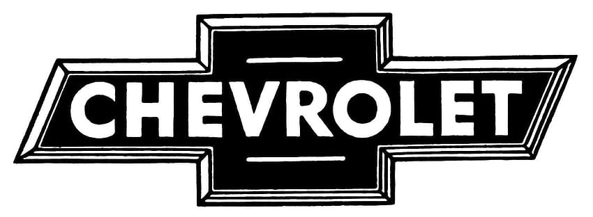 Classic black-and-white Chevrolet bowtie logo with bold "CHEVROLET" lettering and 3D border effect.