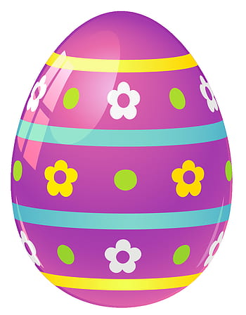 Festive Purple Easter Egg with Floral Patterns - Free Clipart
