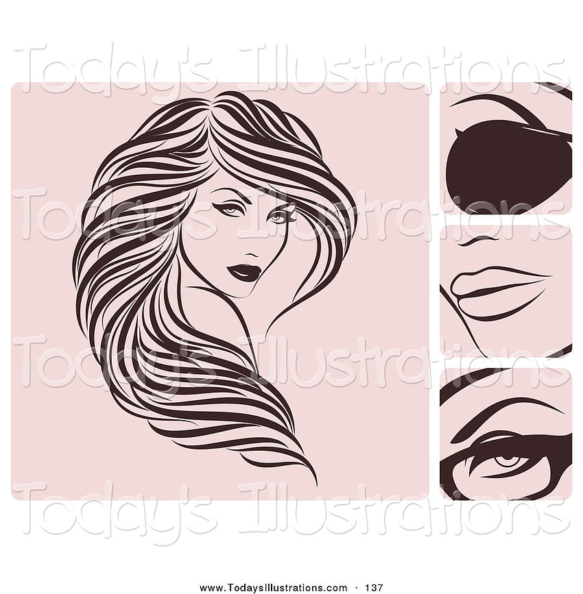 Flowing Hair Stock Vector Illustration and Royalty Free Flowing - Clip ...