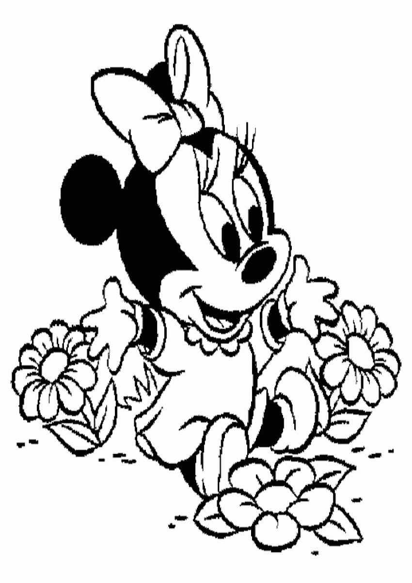 Minnie Mouse Coloring Page - Free Printable for Kids