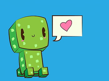 Adorable Creeper with Heart - Free Pixel Art Illustration