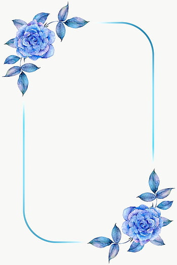 Elegant Blue Rose Watercolor Frame - Free Download & Design Resource