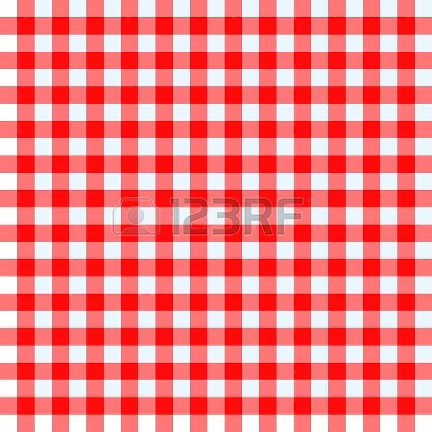 Red and White Gingham Pattern - Classic Checkered Background for Design & Print