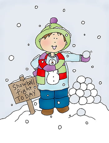 Fun Winter Snowball Fight Illustration for Kids & Families
