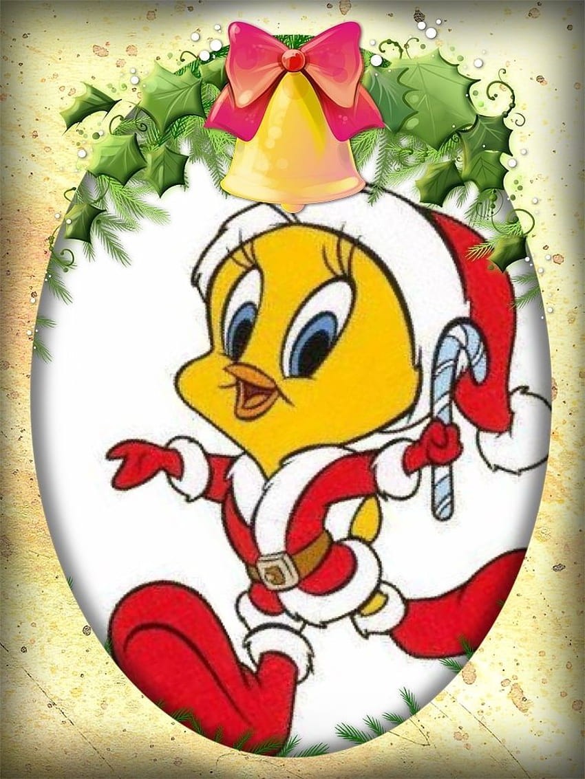 Festive Tweety Bird Christmas Illustration - Free Holiday Clipart