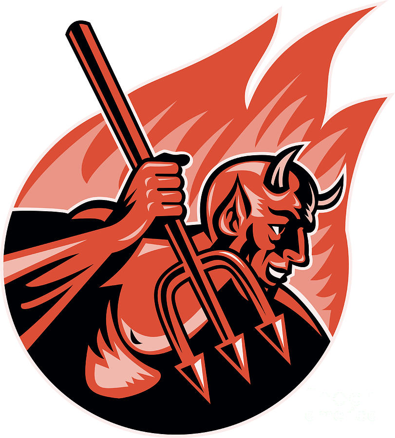 Cartoon devil pitchfork. | CanStock - Clip Art Library