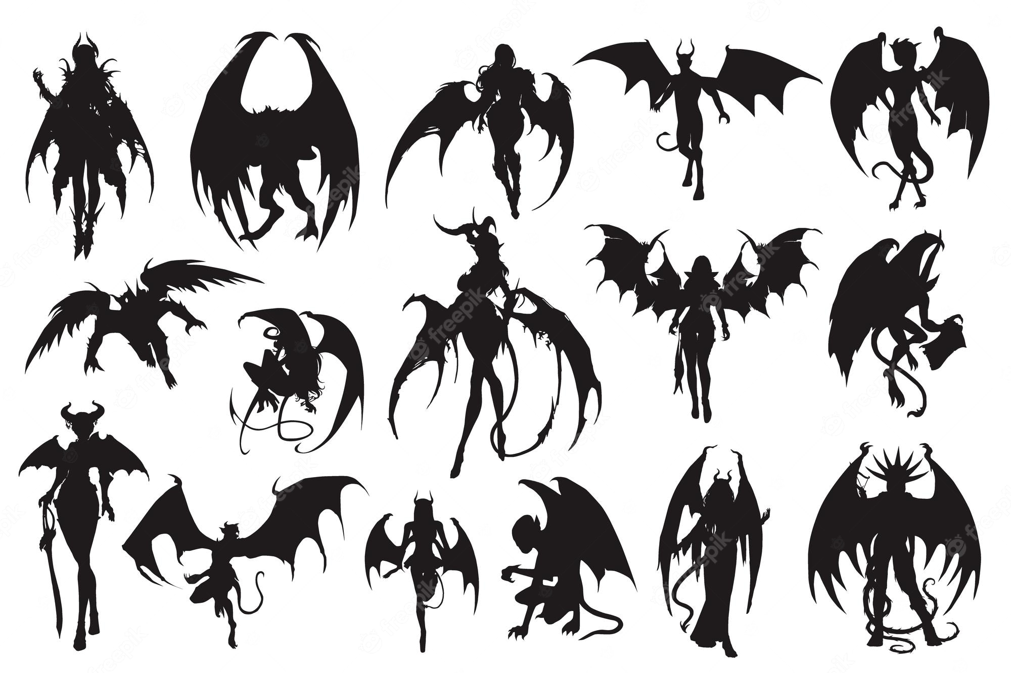 devil silhouettes - Clip Art Library