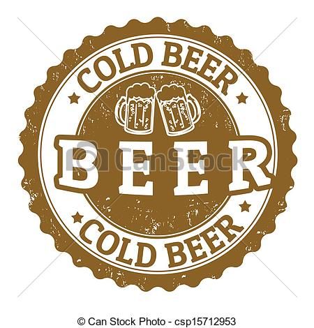 Cold Beer Stamp Graphic - Retro Beverage Logo for Bars & Breweries