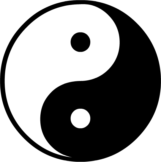 Classic black-and-white Yin-Yang symbol representing balance, duality, and harmony in Taoist philosophy.