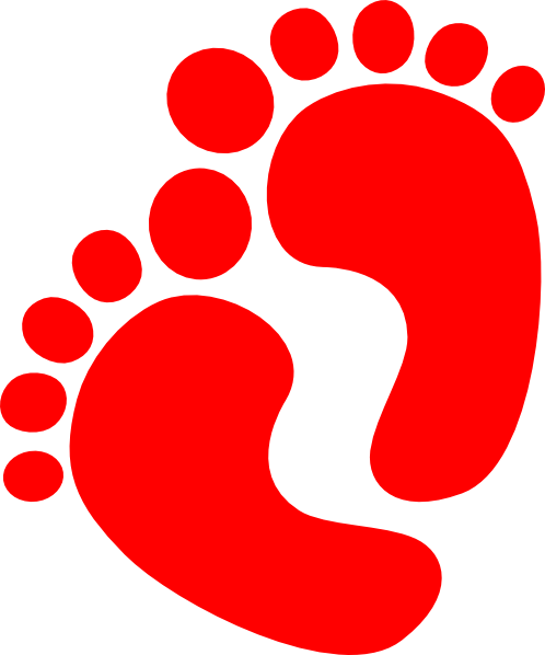 Red Footprint Icon - Symbol of Steps, Journey, or Childcare