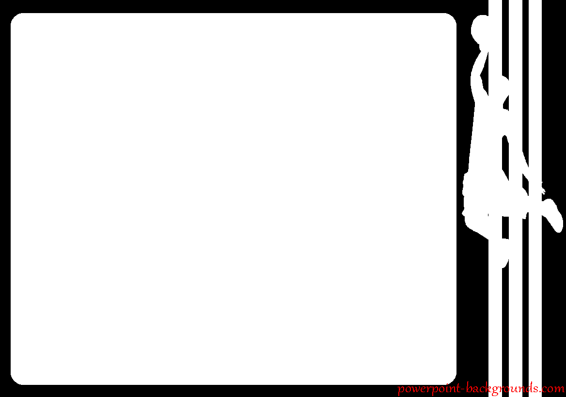 Silhouette of a person climbing vertical bars beside a blank white content area, ideal for presentations or educational slides.
