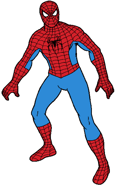 Classic Spider-Man in red-and-blue webbed suit, standing heroically with arms outstretched.