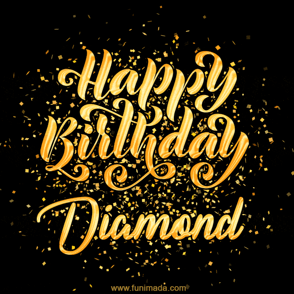 Happy Birthday Diamond - Elegant Golden Celebration Design