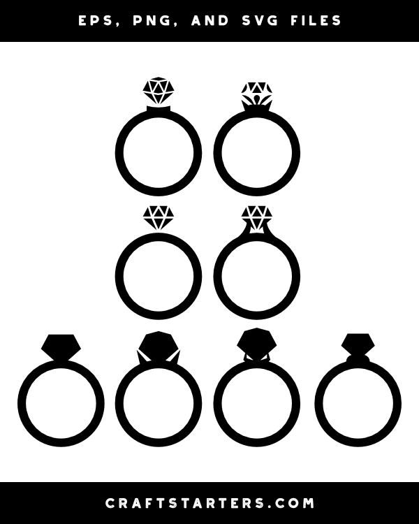 Free Engagement Ring SVG, PNG, and EPS Files for Crafters
