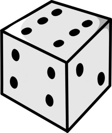 Standard Six-Sided Die Illustration for Games and Probability