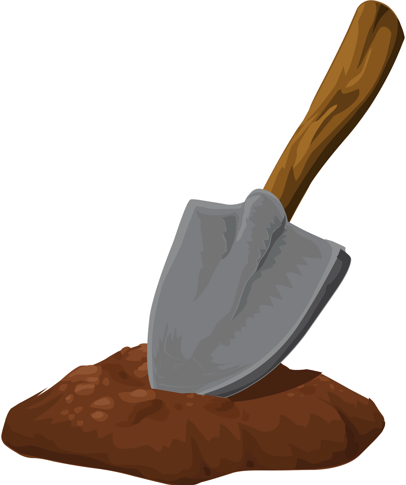Shovel In The Ground. Gardening Tool On Checked Background - Clip Art ...