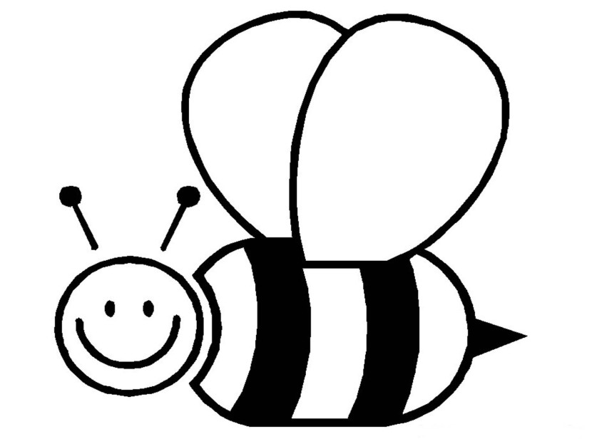 Cute Bee Coloring Page for Kids - Free Printable Download