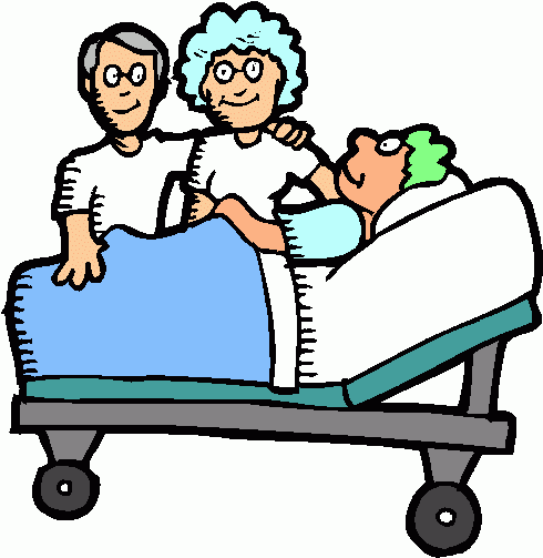 Family Visiting Loved One in Hospital - Compassionate Care Illustration
