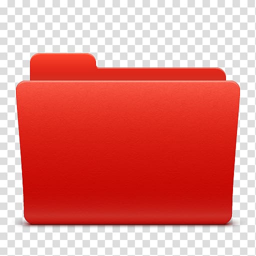 A vibrant red digital folder icon with tabbed top, set against a transparent checkerboard background.