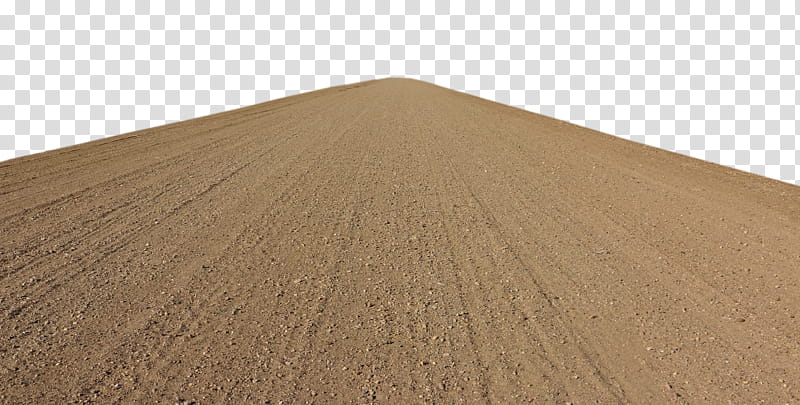 A freshly tilled dirt road stretching toward the horizon with visible tire tracks and fine soil texture.