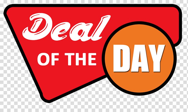 Red and orange "Deal of the Day" promotional badge with bold white text.