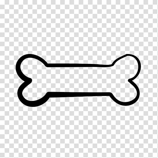 Simple black outline illustration of a classic dog bone shape on transparent background.