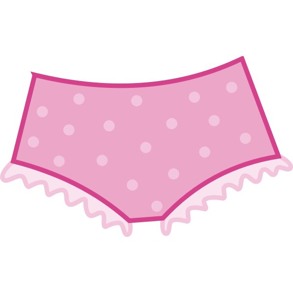 Cute Pink Polka Dot Underwear for Girls - Cartoon Illustration