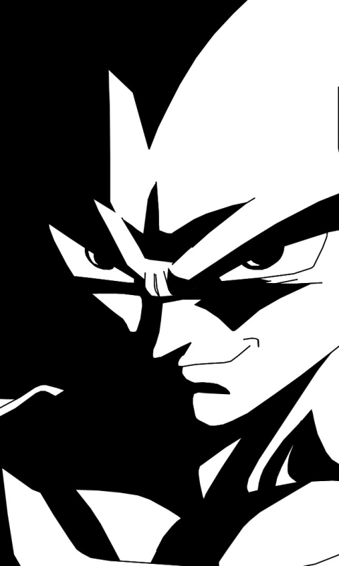 Dynamic Anime Character Art - Bold Black-and-White Illustration