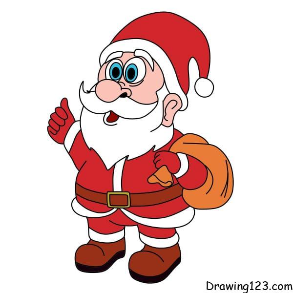 How To Draw Santa Claus In A Few Easy Steps Easy Drawing Braw A