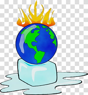 Climate Change Symbolism: Burning Earth on Melting Ice