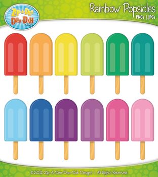Rainbow Popsicles Clipart - Free PNG & JPG Download for Crafts and Design